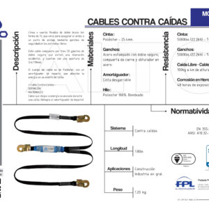 CABLES CONTRA CAIDAS GANCHO DOBLE