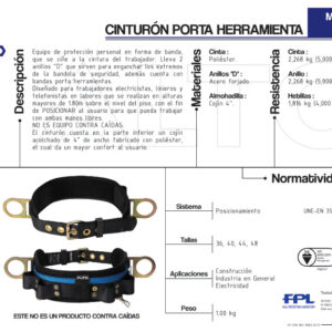 CINTURON DE POSICIONAMIENTO CON PORTA HERRAMIENTAS