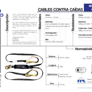LINEA DE VIDA DOBLE GANCHO